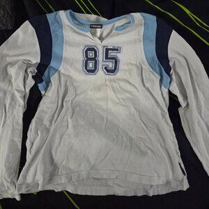 Vintage Joe Boxer long sleeve women's white and blue sports t size medium